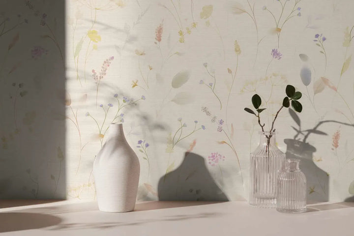 Tapetes ar skaistām pļavas ziediem| balta, zala - 3012225 AS Creation