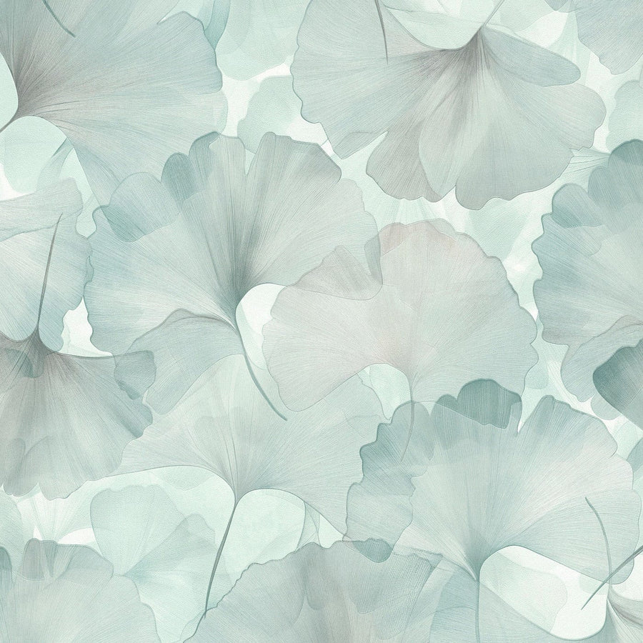 ERISMANN tapetes 3774752: Ginkgo lapas, tirkīza Erismann