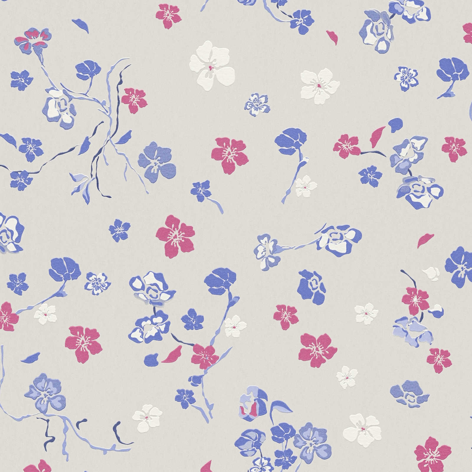 Tapetes ar smalkiem ziediem uz gaiša fona, AS Creation 389073 AS Creation