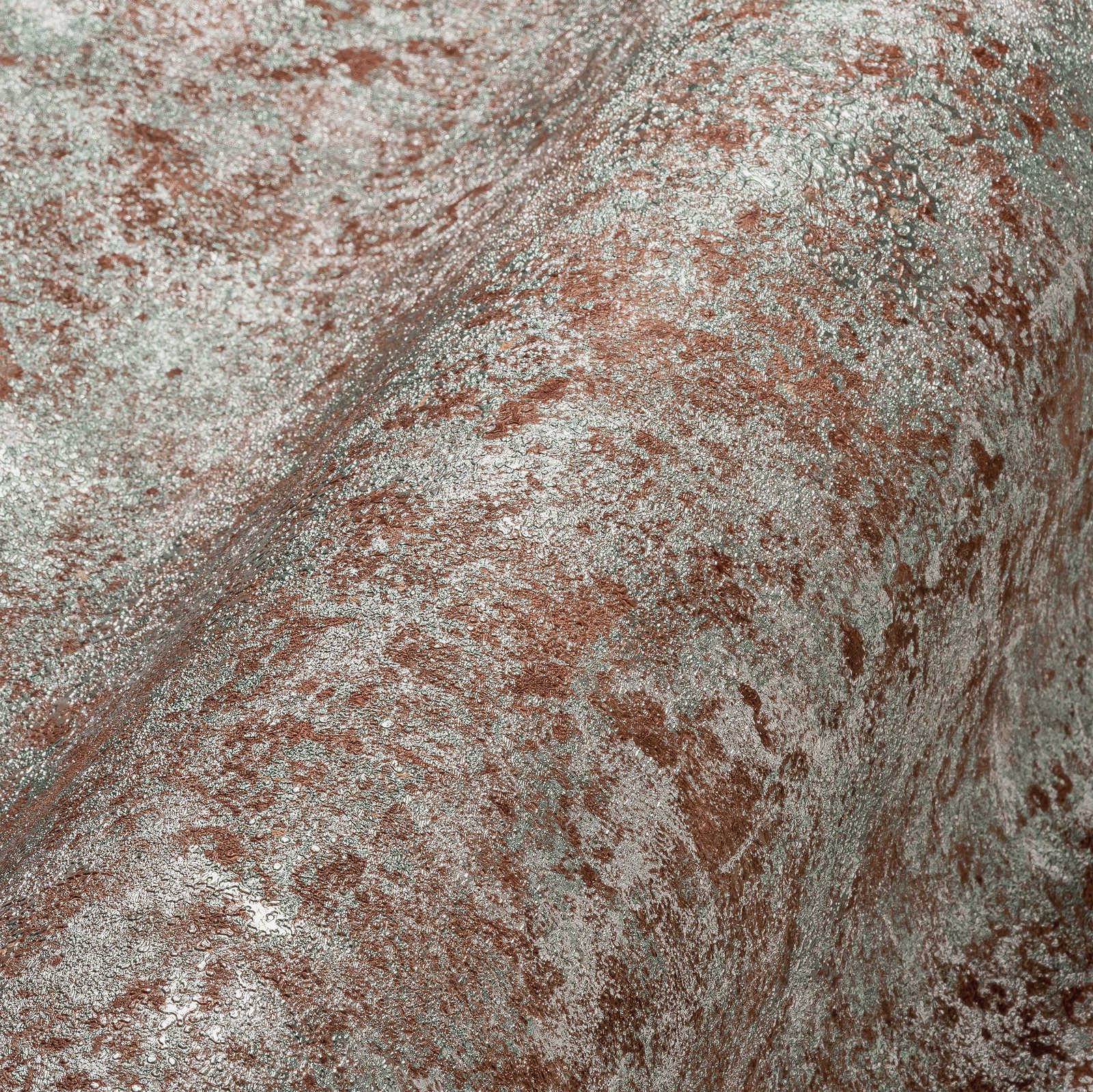 Tapetes ar spīduma efektu un rūsas imitāciju, brūnā, tirkīzā - 1373675 AS Creation