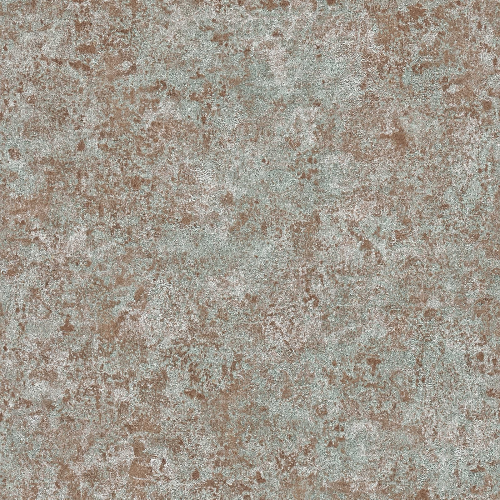 Tapetes ar spīduma efektu un rūsas imitāciju, brūnā, tirkīzā - 1373675 AS Creation