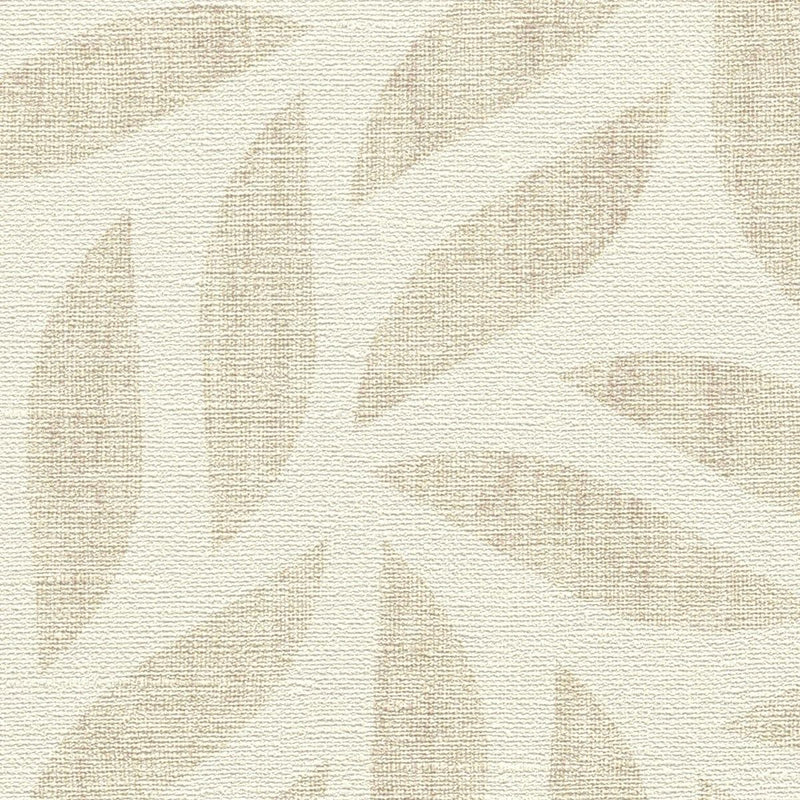 Tapetes ar stilizētam lapām un tekstila faktūru, bēša, 2540160 RASCH
