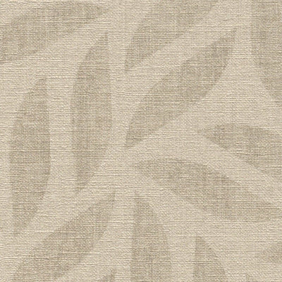 Tapetes ar stilizētam lapām un tekstila faktūru bēšā krāsā, 2540210 RASCH