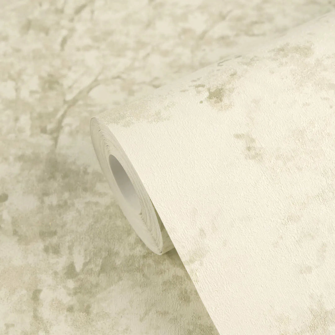 Tapetes ar stilizētu, teksturētu meža motīvu, krēmkrāsa, zaļa, 3012704 AS Creation