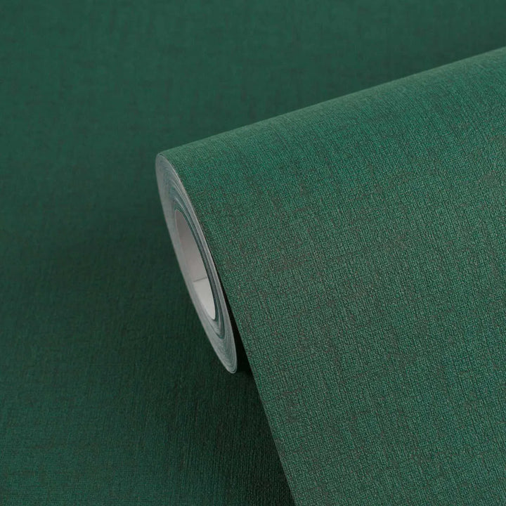 Tapetes guļamistabai ar tekstila faktūru - tumši zaļā krāsā, 396555 AS Creation