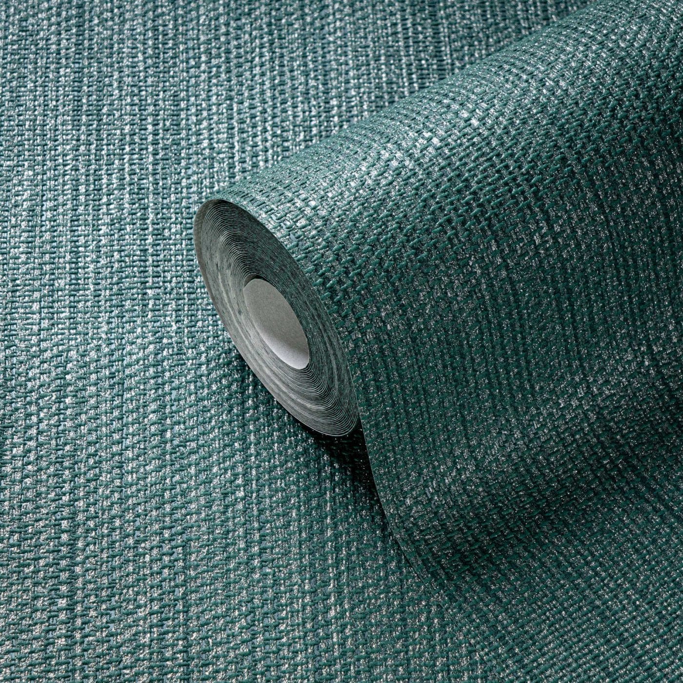Tapetes ar tekstila izskatu, mirdzoša virsma, tumši zaļā - 395535 AS Creation