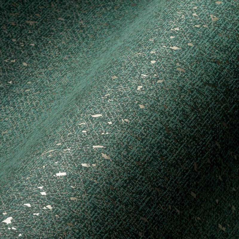 Tapetes ar tekstila struktūru un metālisku akcentu zaļā krasā, 1363715 AS Creation