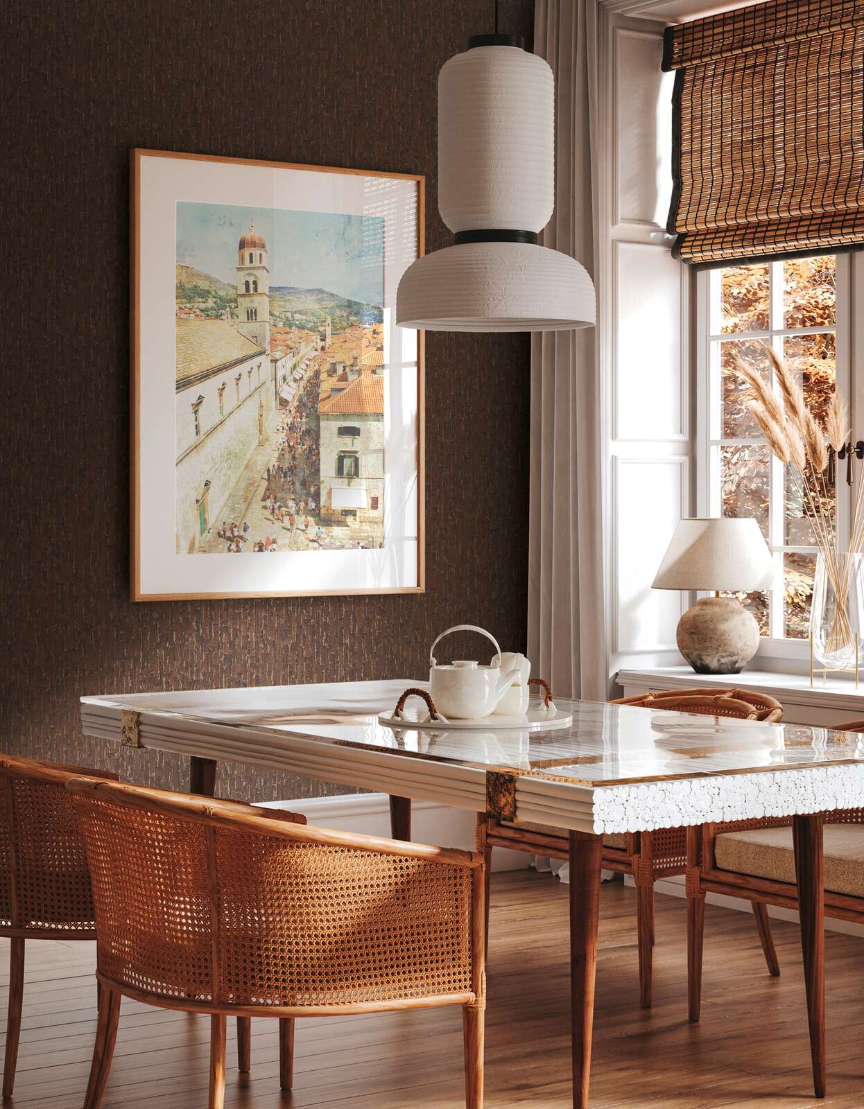 Tapetes ar teksturētu auduma izskatu, smalka tekstūra - brūna, bronzas - 786666 AS Creation