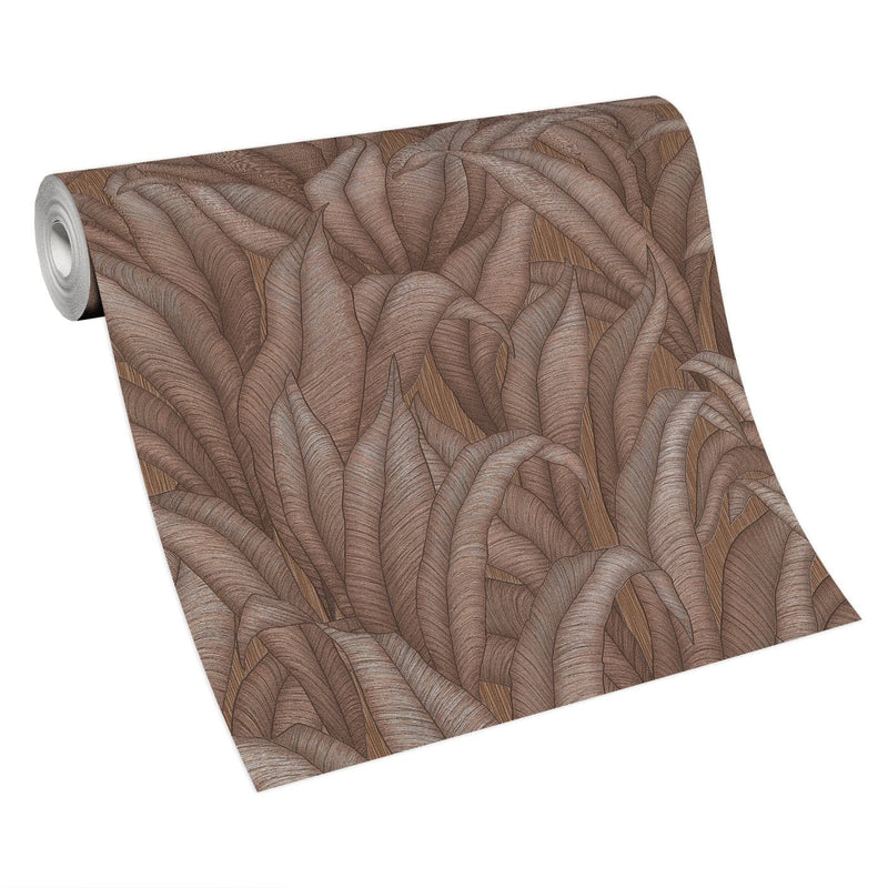 Tapetes ar tropiskam lapām bronzas/brūnā krāsā, Erismann, 3751534 RASCH