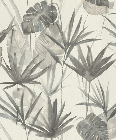 Tapetes ar tropiskam lapām uz krēmīgi balta fona, 2027540 Erismann