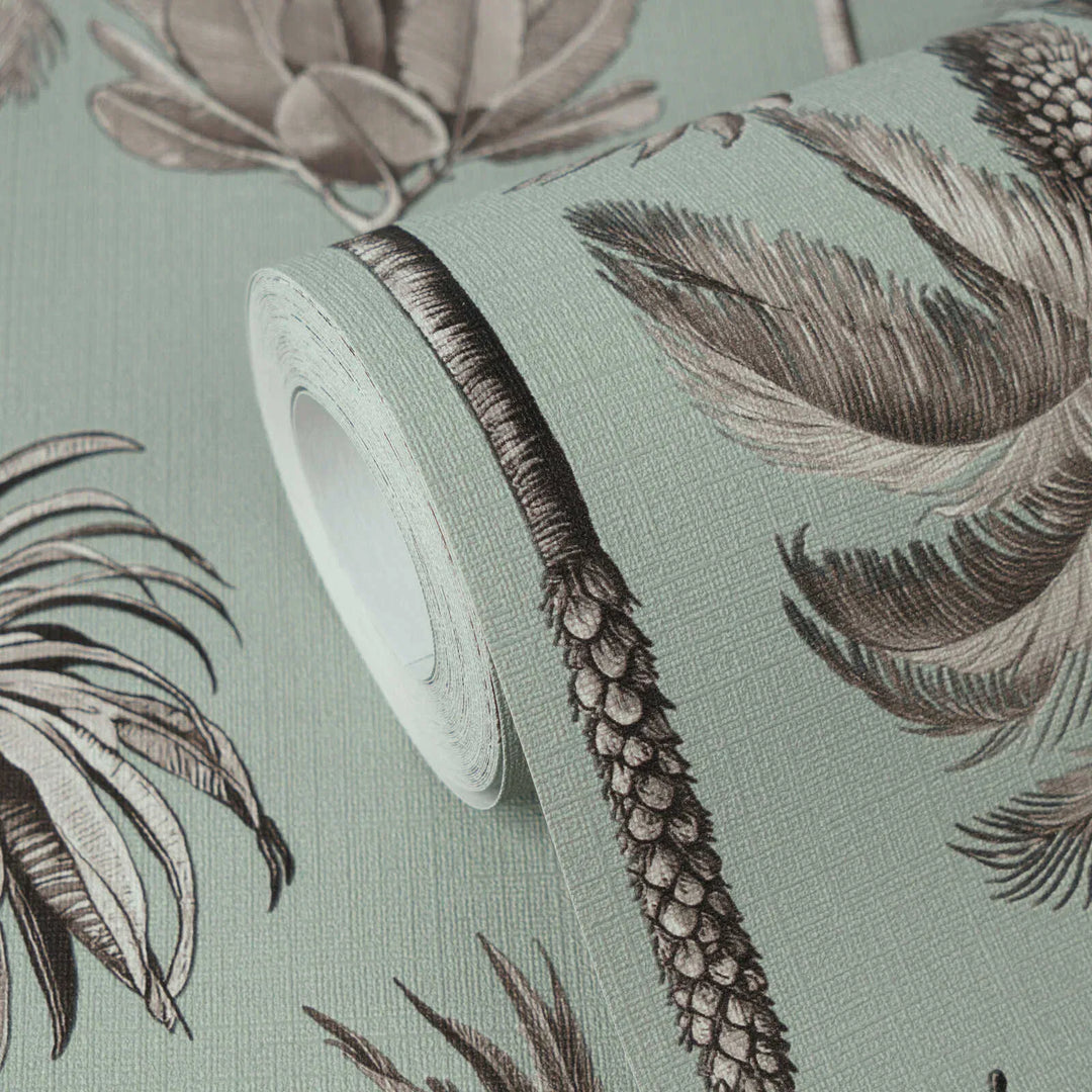 Tapetes ar tropisku palmu motīvu | salvijas zaļas - 3012241 AS Creation