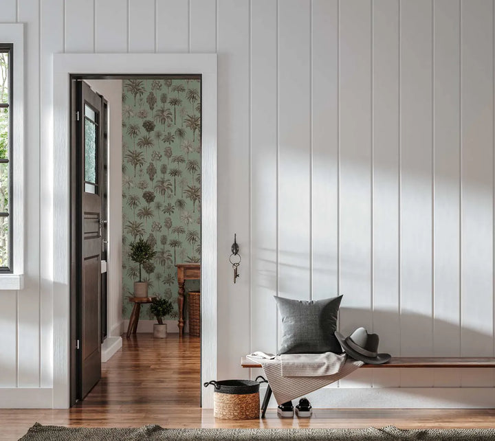 Tapetes ar tropisku palmu motīvu | salvijas zaļas - 3012241 AS Creation