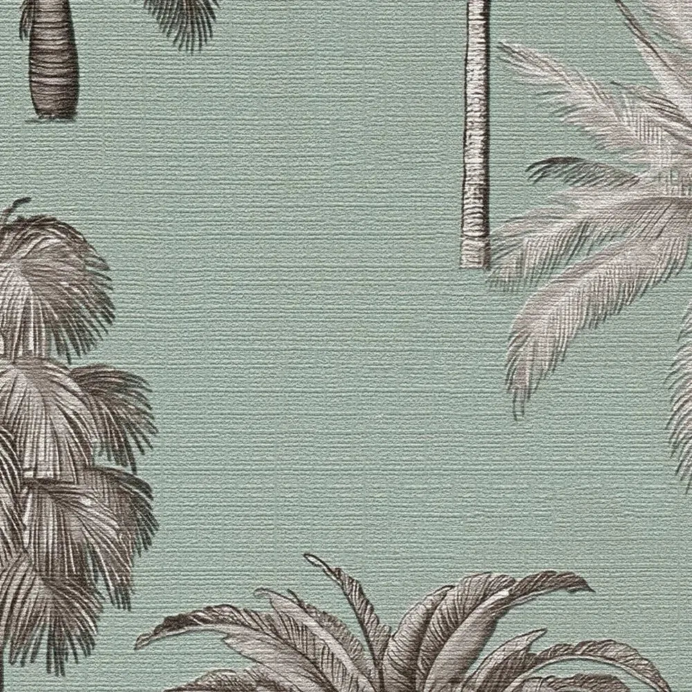 Tapetes ar tropisku palmu motīvu | salvijas zaļas - 3012241 AS Creation