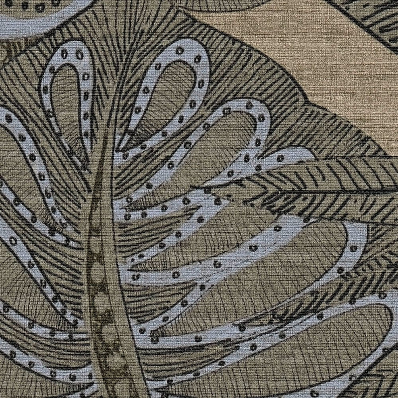 Tapetes ar tropu lapām grafiskajā dizainā: bēšā, brūna, 1400371 AS Creation