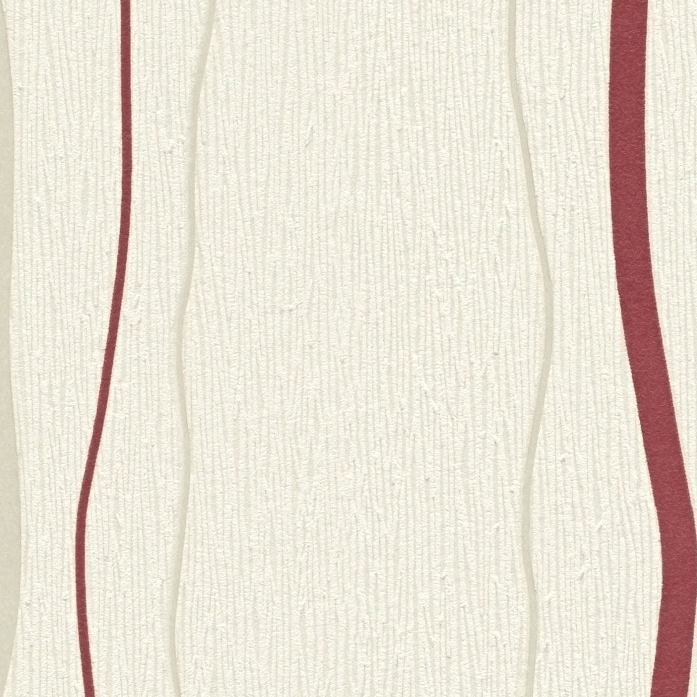 Tapetes ar vertikālām svītrām - krēmkrāsa, sarkana - 958731 AS Creation