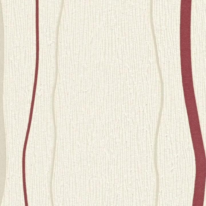 Tapetes ar vertikālām svītrām - krēmkrāsa, sarkana - 958731 AS Creation