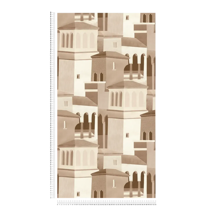 Tapetes ar Vidusjūras arhitektūras motīvu | brūna, bēša - 3012475 AS Creation