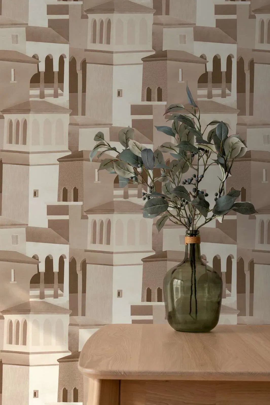 Tapetes ar Vidusjūras arhitektūras motīvu | brūna, bēša - 3012475 AS Creation