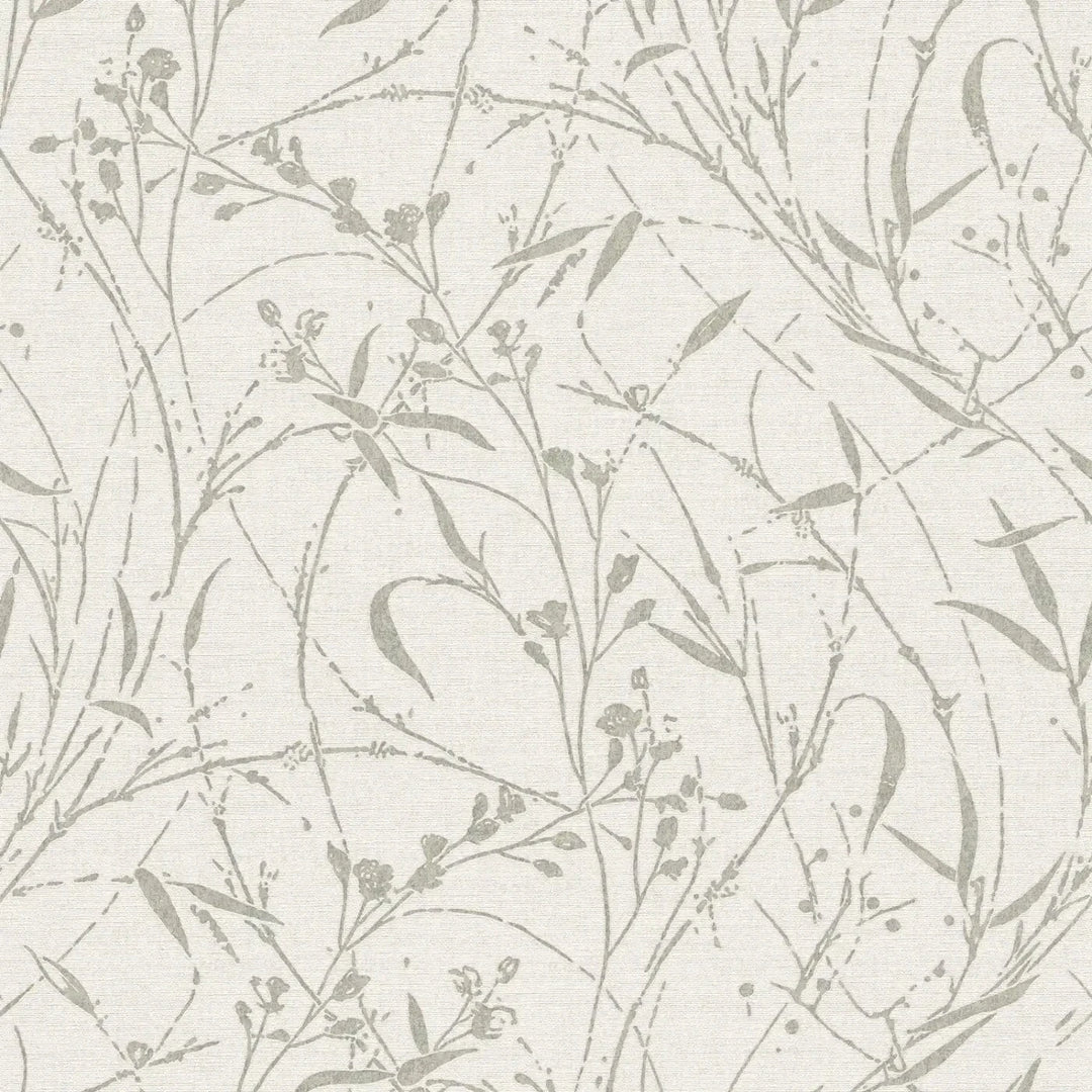 Tapetes ar viegli teksturētām ziedu zariem - krēmkrāsa - 3007034 AS Creation