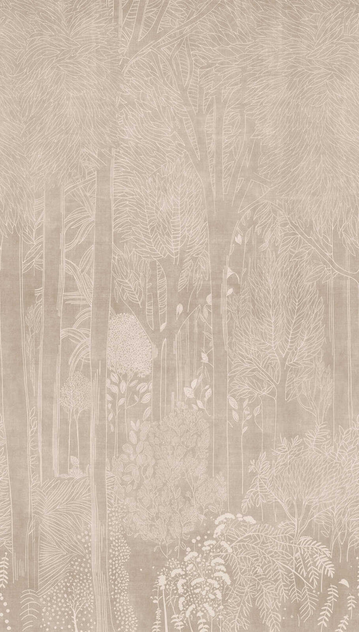 Tapetes ar viegli teksturētu meža motīvu – bēša, krēmkrāsa - 3013141 AS Creation