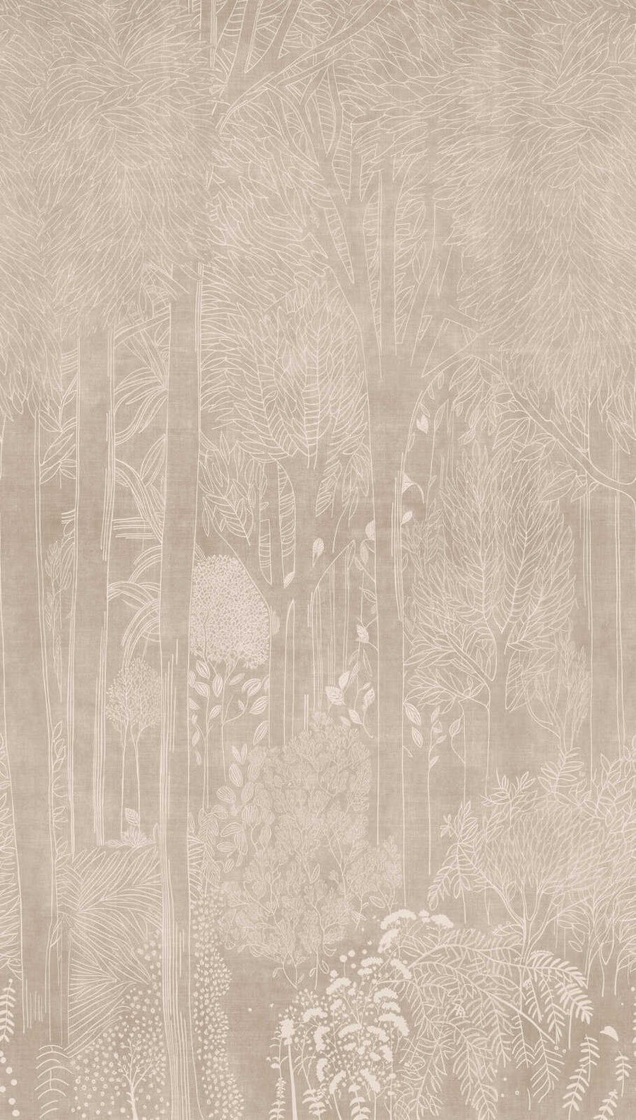 Tapetes ar viegli teksturētu meža motīvu – bēša, krēmkrāsa - 3013141 AS Creation