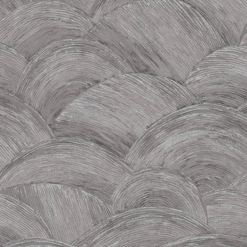 Tapetes ar viļņainu tekstūru un spīduma efektu pelēkā un sudraba krāsā, 1373615 AS Creation