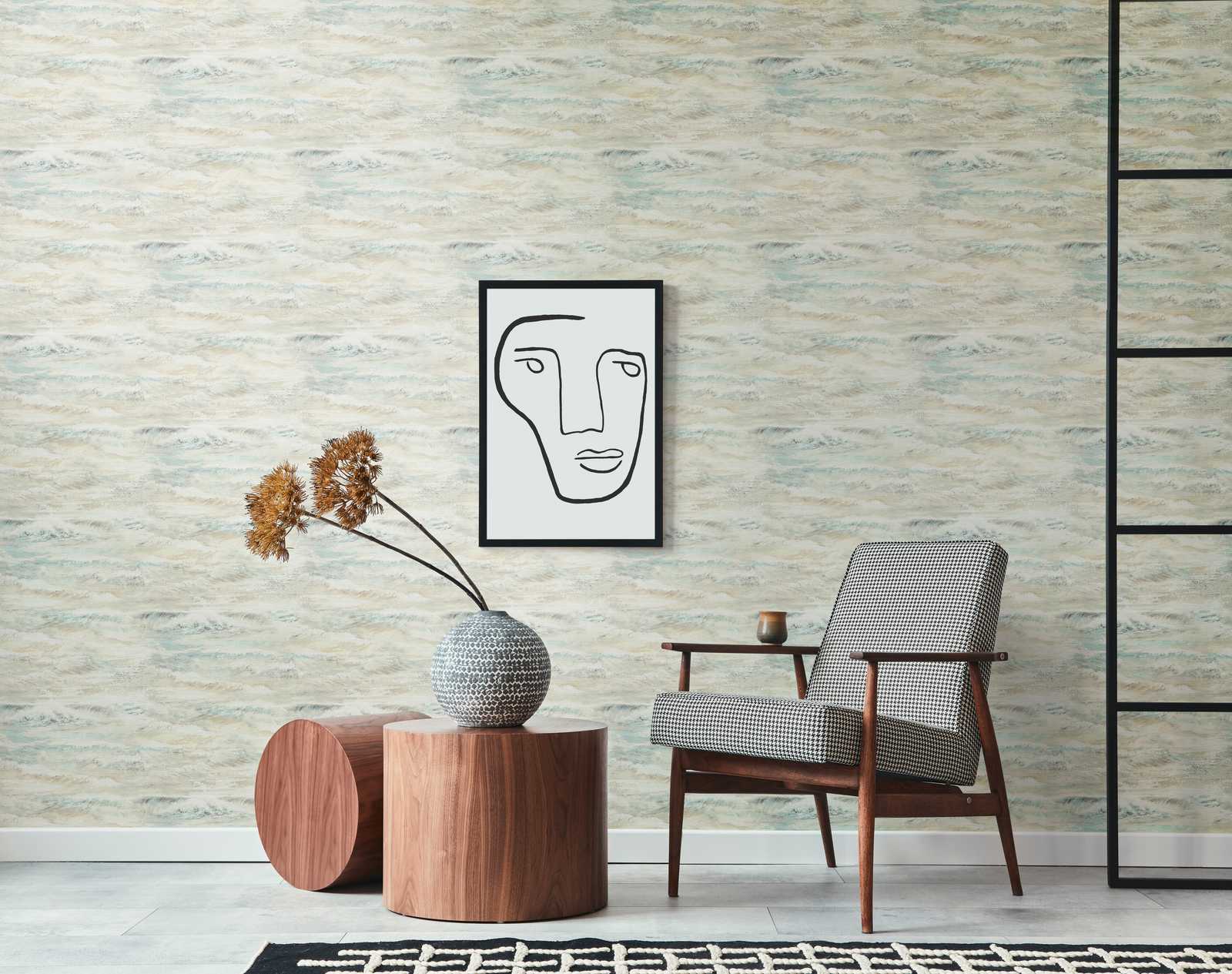 Tapetes ar ziliem viļniem AS Creation 35409-1 AS Creation