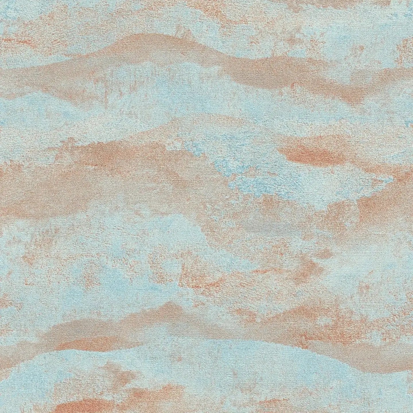 Tapetes ar viļņu rakstu un smalku, spīdīgu faktūru, tirkīzā, bronzas AS Creation