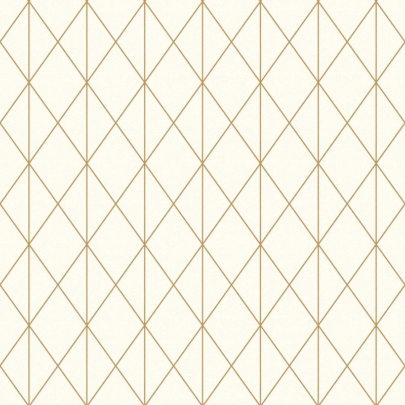 Tapetes ar zelta līnijam un rombveida rakstu - krēma krāsā, 1312267 AS Creation