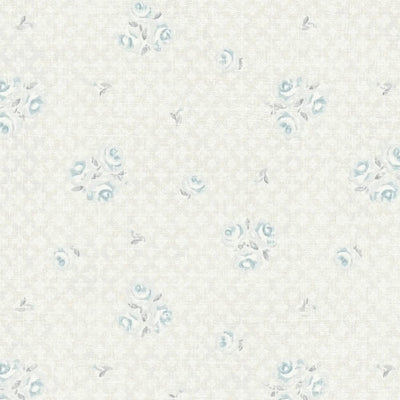Tapetes ar ziediem nobružātā šika stilā: pelēkā un zilā - 1373022 AS Creation