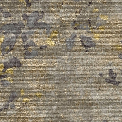 Tapetes ar ziedu rakstu akvareļu stilā - brūna, zelta krāsā, 1406325 AS Creation