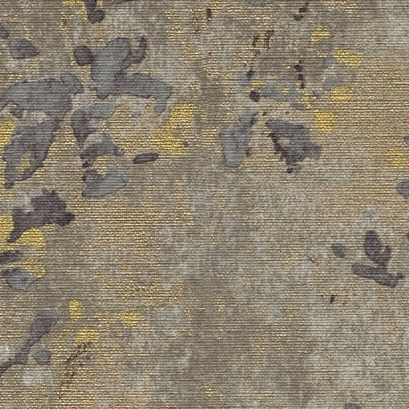 Tapetes ar ziedu rakstu akvareļu stilā - brūna, zelta krāsā, 1406325 AS Creation