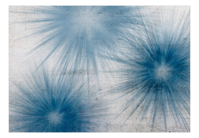 Tapetes ar zilu abstrakciju uz pelēka fona - Zilas ēnas, 143011 G-ART