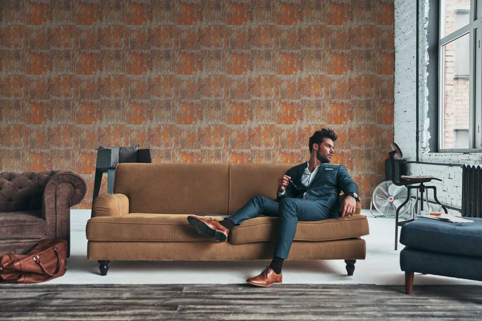 Tapetes ar metāla imitāciju brūnā krāsā AS Creation 36118-2 AS Creation