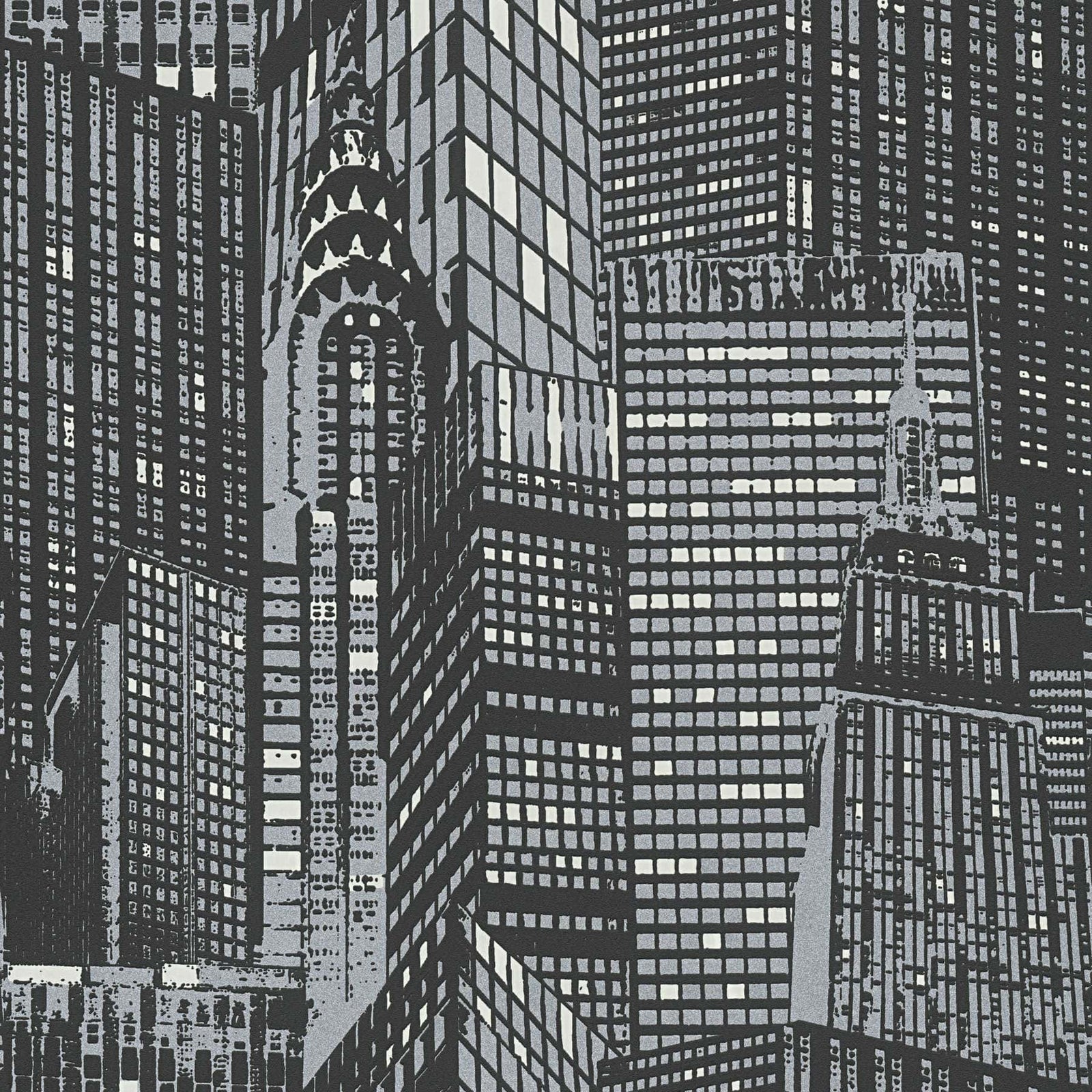 Tumsā mirdzošās tapetes ar nakts pilsētu AS Creation 25284-5 melnas AS Creation