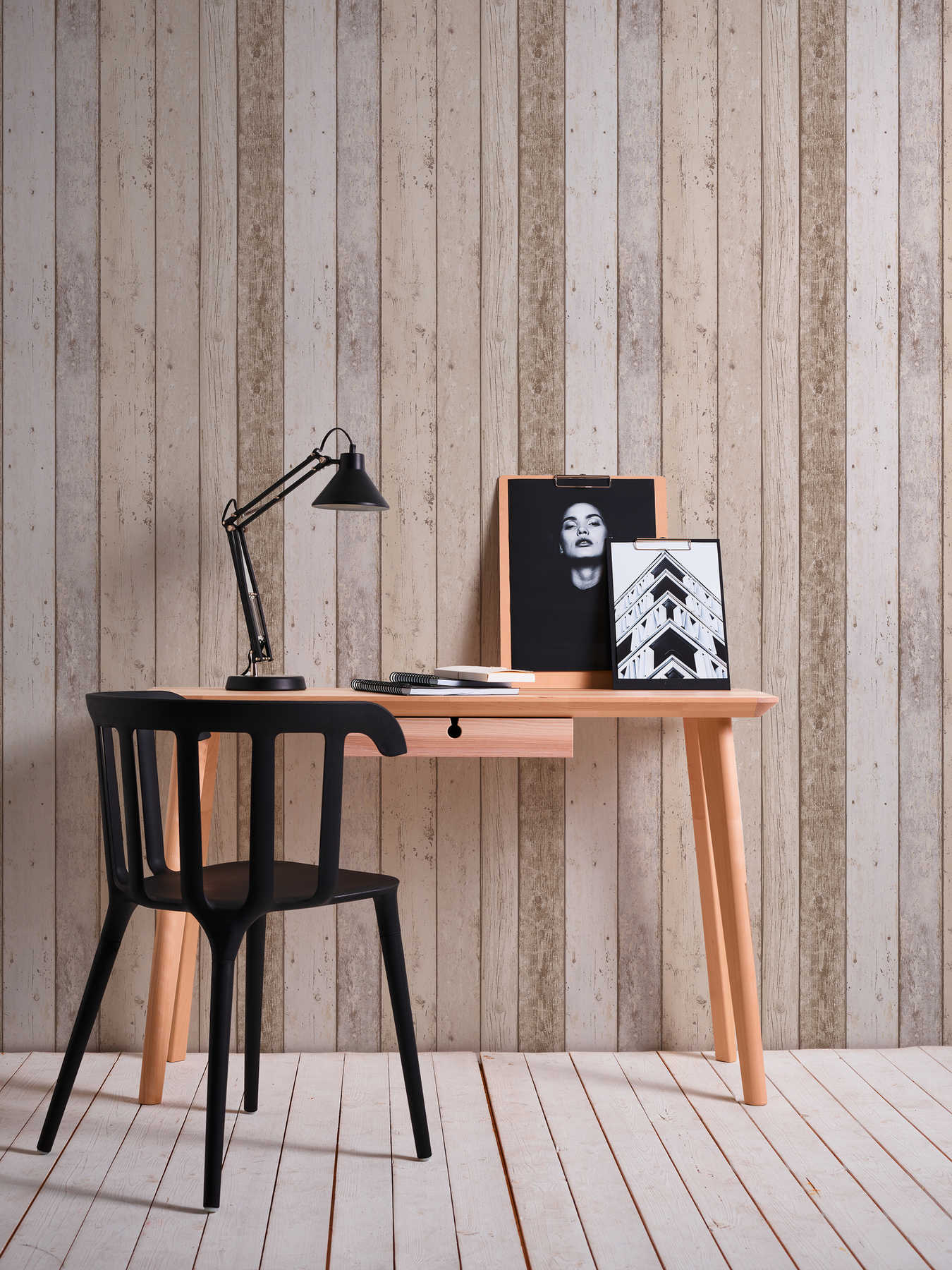 Tapetes: dēļi retro stilā & vintāžas izskats - brūna, bēša - 899910 AS Creation