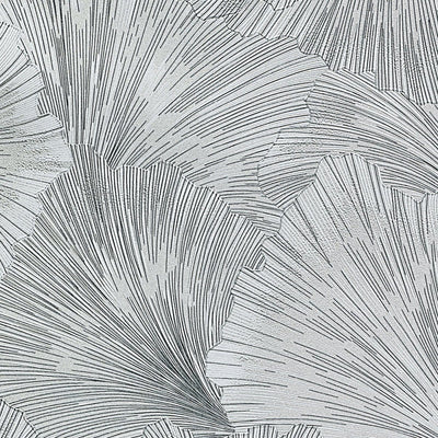 Tapetes Erismann - maigi savijušās lapas pelēkā krāsā, 3751776 Erismann