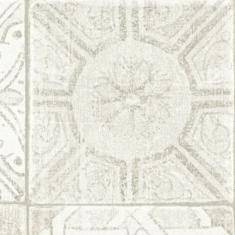 Tapetes – flīzes ar mozaīku krēmkrāsaina, balta, pelēka 362052 AS Creation