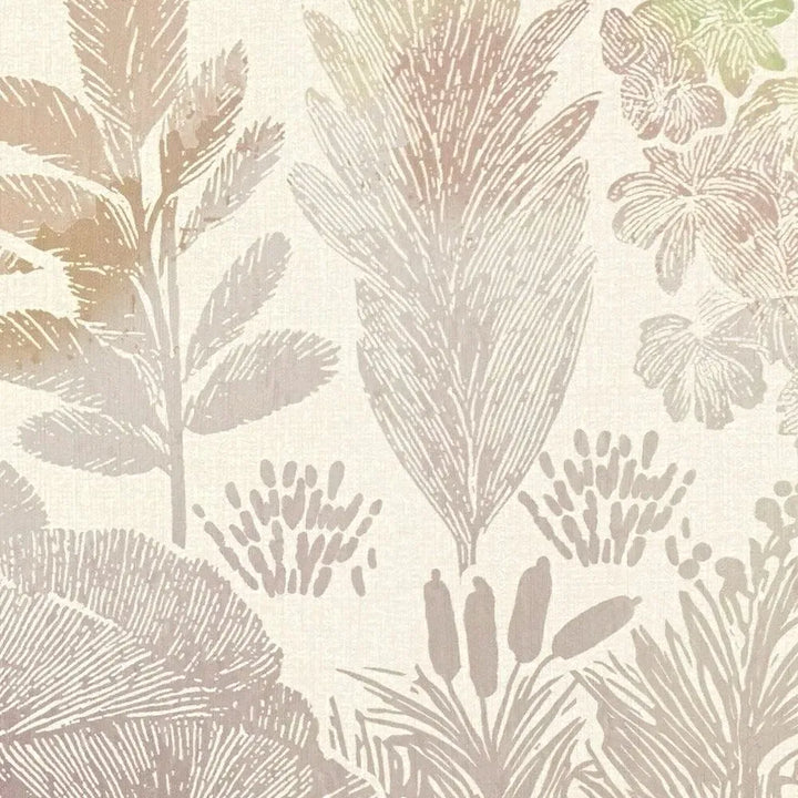 Tapetes ar delikātu koku fonu | zaļa, peleka, krēma - 3012453 AS Creation