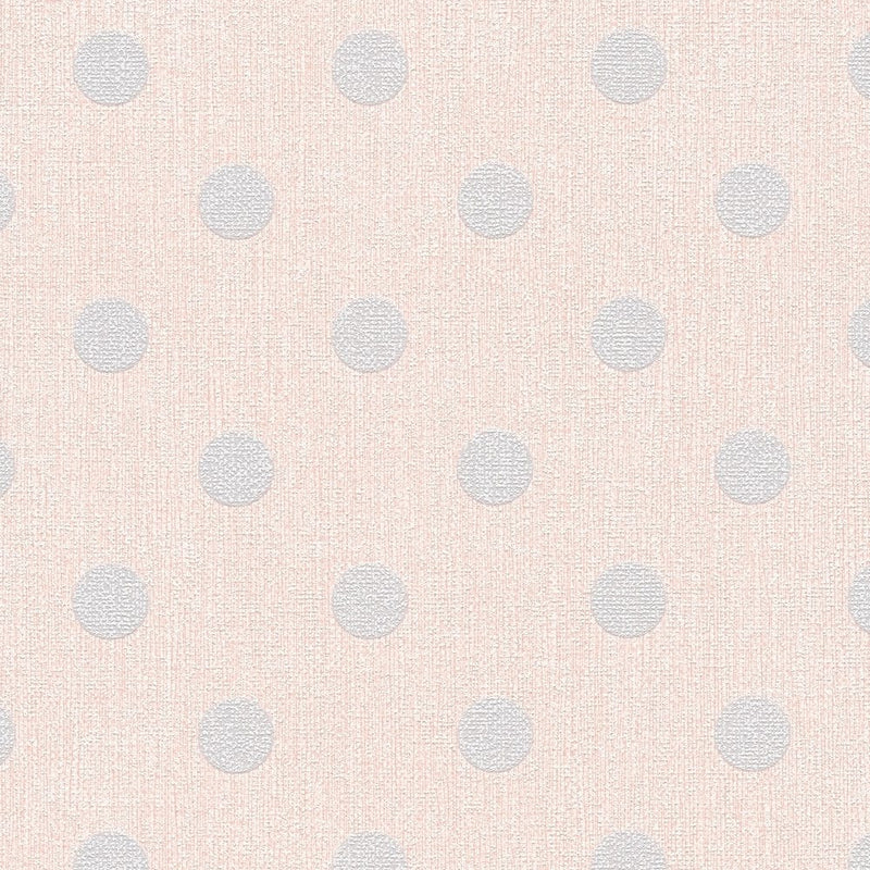 Tapetes Polka dots  ar teksturētu rakstu - rozā un pelēkā  krāsā, 361481 AS Creation
