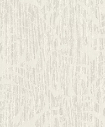 Wallpaper RASCH with exotic leaves, creamy white, 653144, Welcome Home RASCH