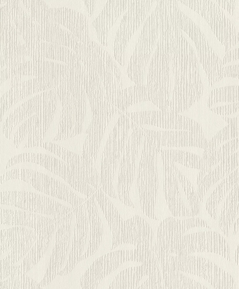 Wallpaper RASCH with exotic leaves, creamy white, 653144, Welcome Home RASCH