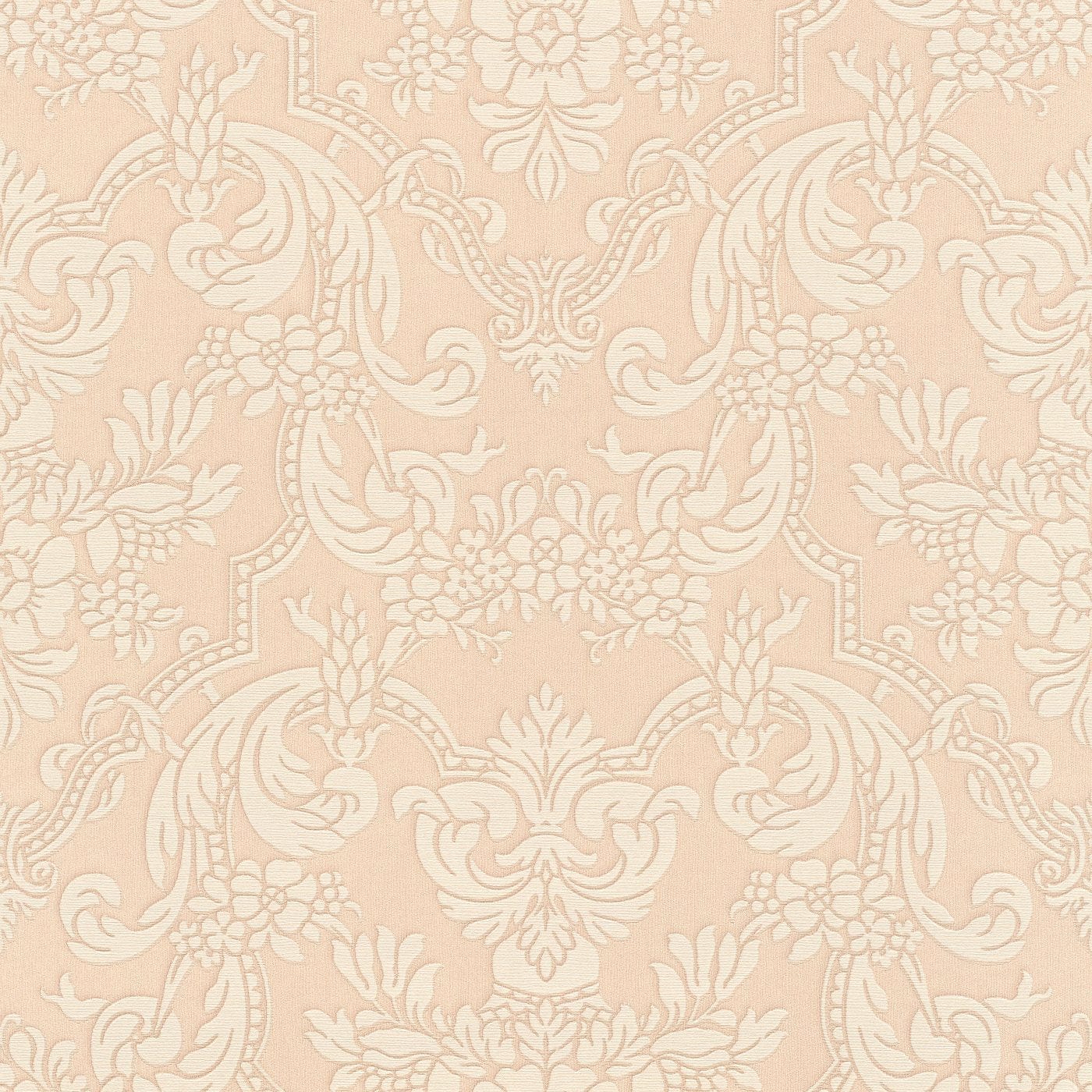 Tapetes RASCH ar klasisko ornamentu bēšos un rozā toņos, 570601 RASCH