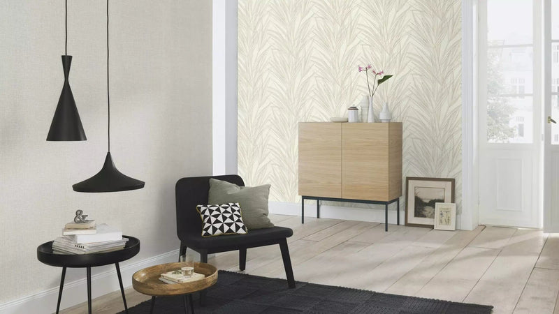 Wallpaper RASCH with fine textile texture, taupe, 653748 RASCH