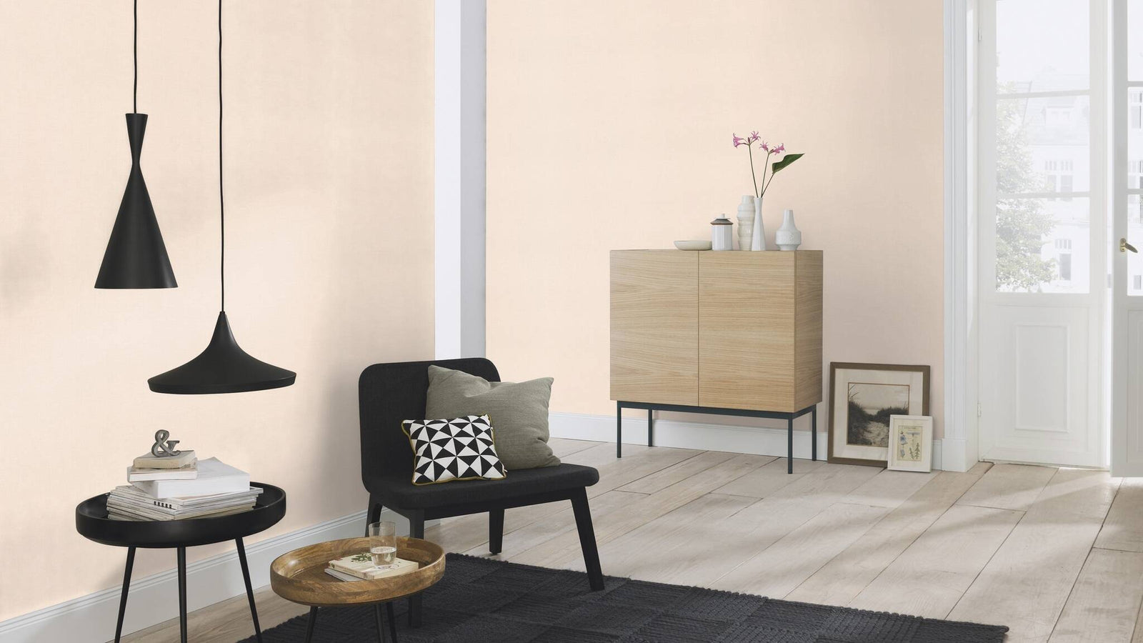 Tapetes RASCH gaiši bēšos toņos ar tekstila faktūru - 690781 RASCH