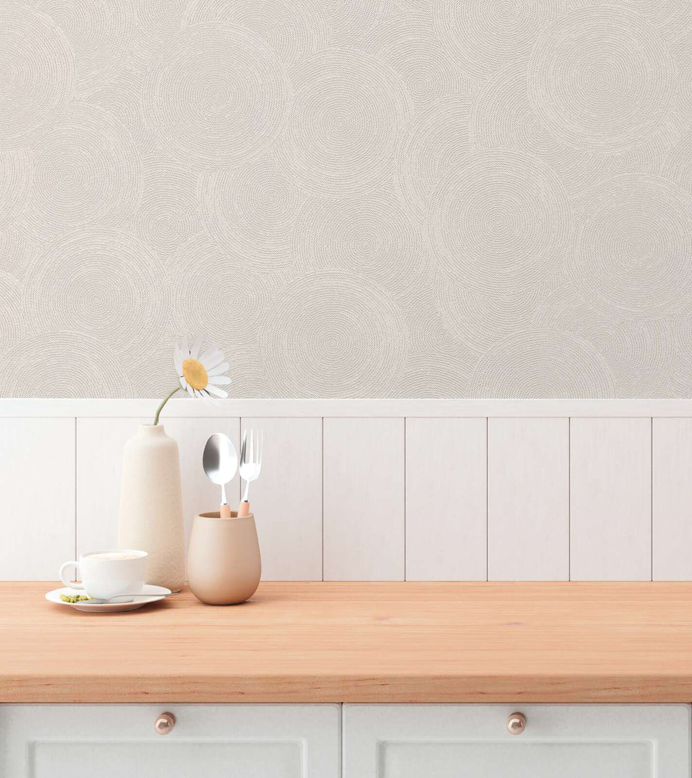 Krēmkrāsas tapetes ar apļiem (3010630) AS Creation