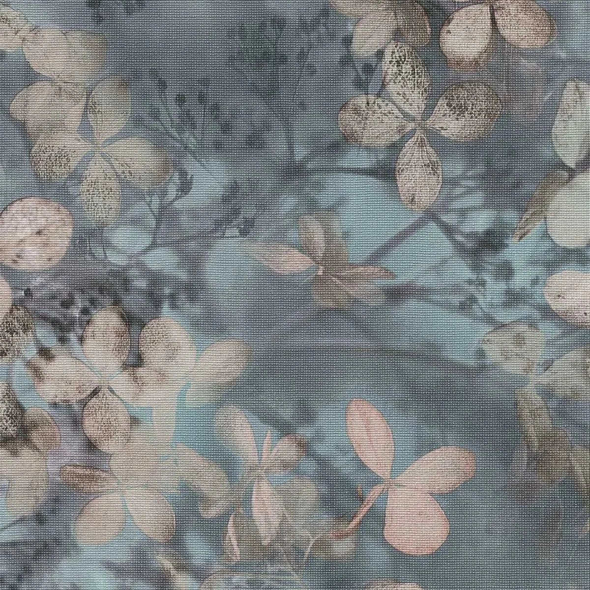 Vintage tapetes ar lapiņām uz zila fona – piemērs interjerā Erismann