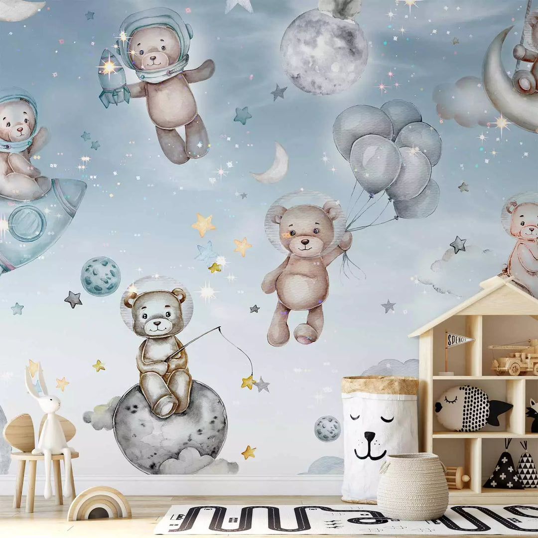 Fototapetai - Lokiai ir pingvinai kosmose - Mėlyna galaktika ir žvaigždės, 149241