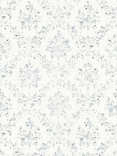 Tekstila tapetes barokā stilā – baltā, sudrabā krāsā - 306621 AS Creation