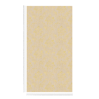 Tekstila tapetes barokā stilā – bēšā un zeltā krāsā, 306624 AS Creation